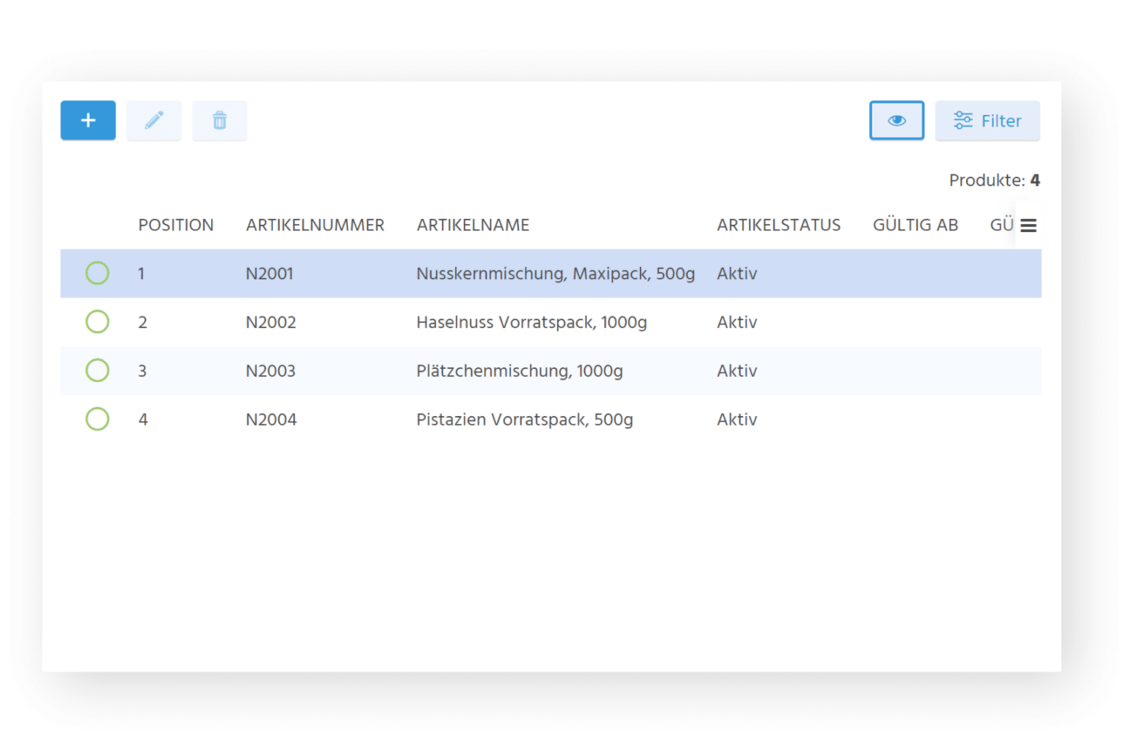 CRM Sortimentserfassung