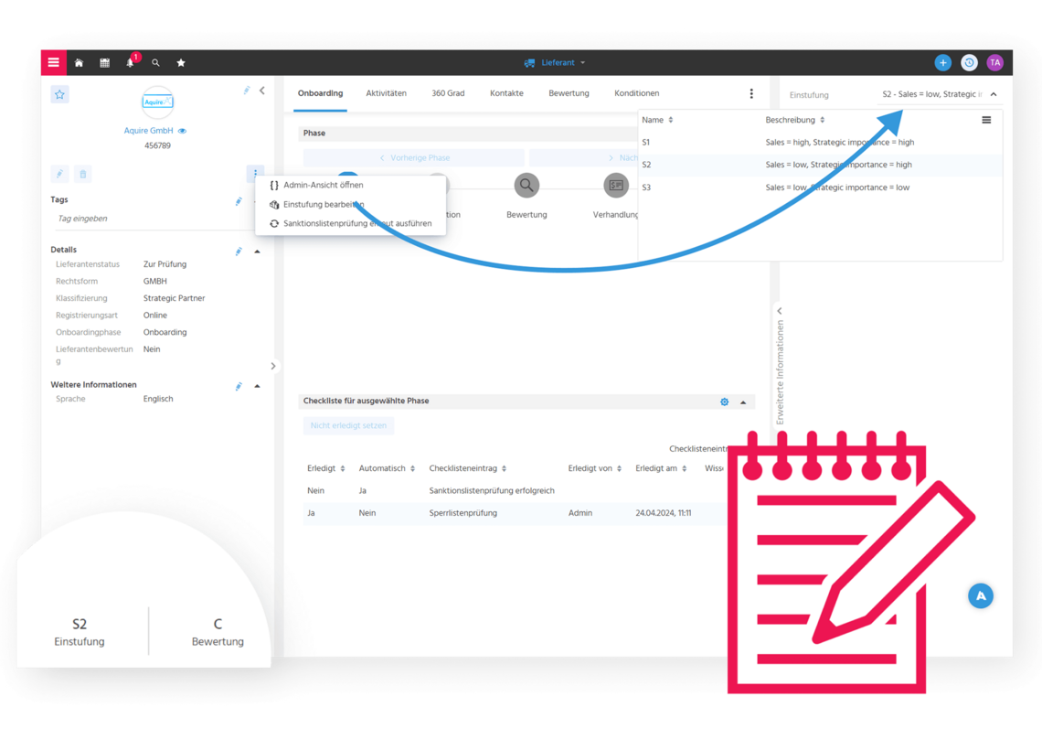Lieferantenklassifizierung in ADITO SRM