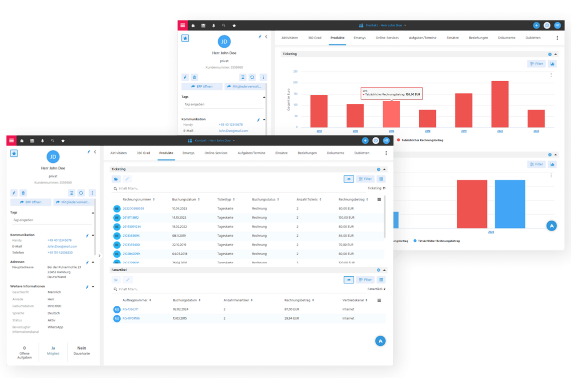 CRM für Sportbusiness Transaktionen