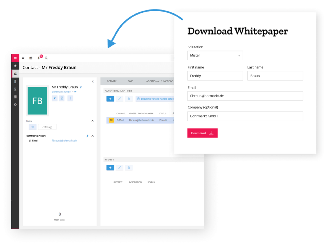 Collect data from your website