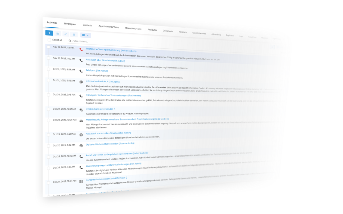 Keep track of all touchpoints