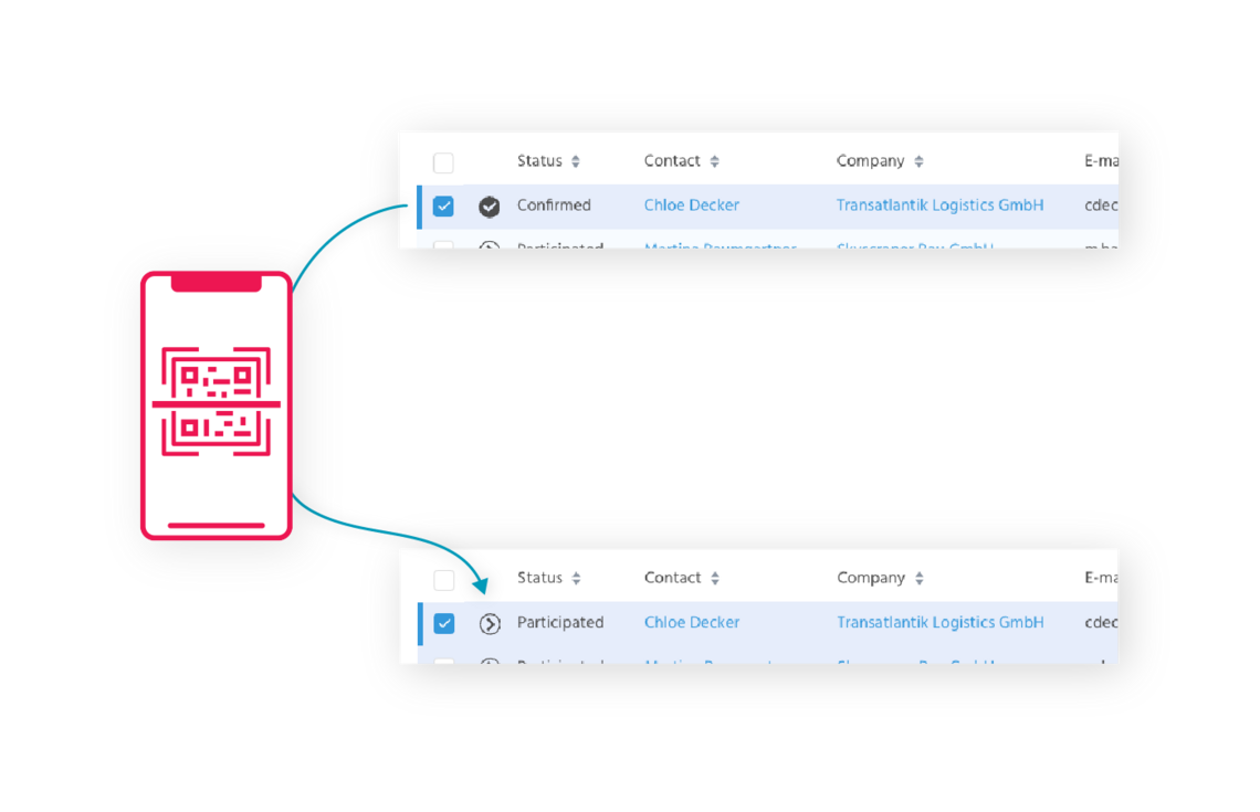 Check in with QR codes